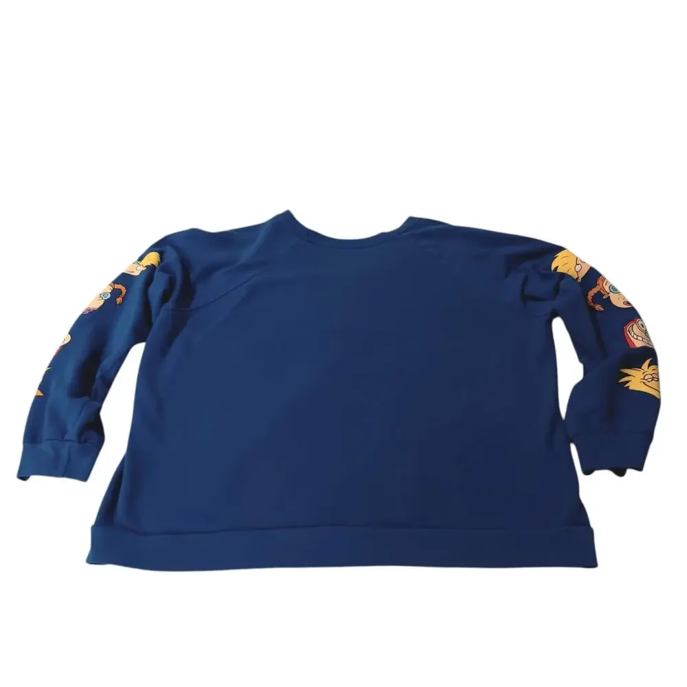 VINTAGE 90s NICKELODEON Sweatshirt Top Youth 2X Cartoon Wornin Pop Culture 1990s